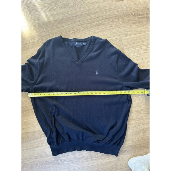 Polo Ralph Lauren 2XL Navy Pima Cotton Men's Pullover Sweater V-Neck Preppy‎ - Picture 5 of 7